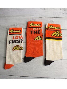 Reese's Novelty Socks Shoe Size 6-12 Unisex Men's Women's